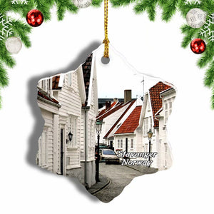 Norway Gamle Stavanger Christmas Ornament 3 Inches Snow