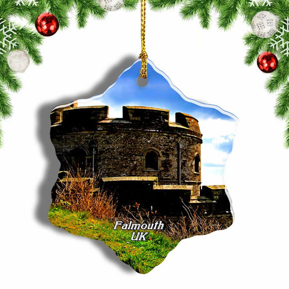 UK England Pendennis Castle Falmouth Christmas Ornament 3 Inches Snow