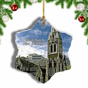 New Zealand  Cathedral Square Christchurch Christmas Ornament 3 Inches Snow