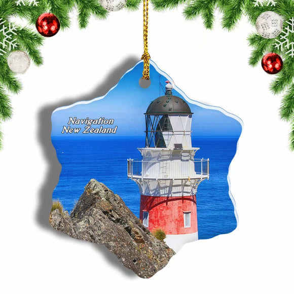 New Zealand Lighthouse Navigation Christmas Ornament 3 Inches Snow