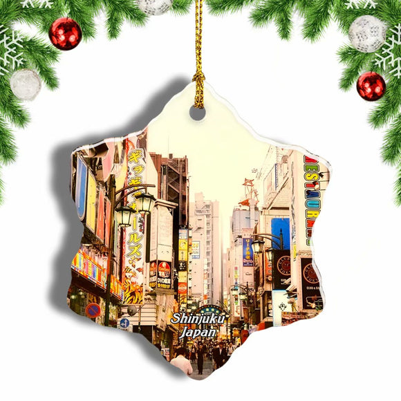 Shinjuku Alleyway Japan Christmas Ornament 3 Inches Snow