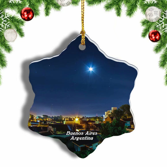 Mar Del Plata Buenos Aires Argentina Christmas Ornament 3 Inches Snow