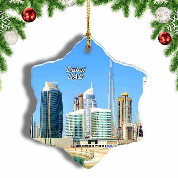 UAE Dubai Christmas Ornament 3 Inches Snow