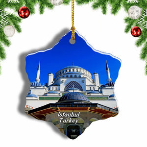 Turkey Cami Minaret Dome Islam Istanbul Christmas Ornament 3 Inches Snow