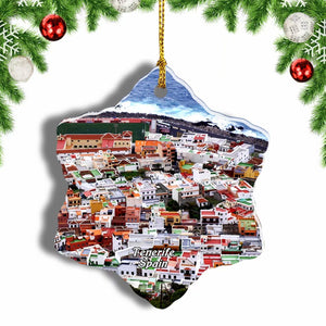 Spain Garachico Tenerife Christmas Ornament 3 Inches Snow