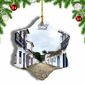 Brazil Paraty Christmas Ornament 3 Inches Snow