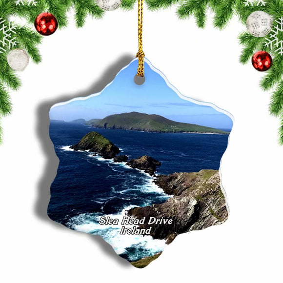 Ireland Slea Head Drive Christmas Ornament 3 Inches Snow