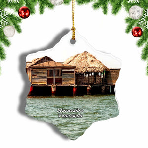 Venezuela Maracaibo Lake Venezuela Christmas Ornament 3 Inches Snow