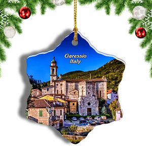 Garessio Italy Christmas Ornament 3 Inches Snow