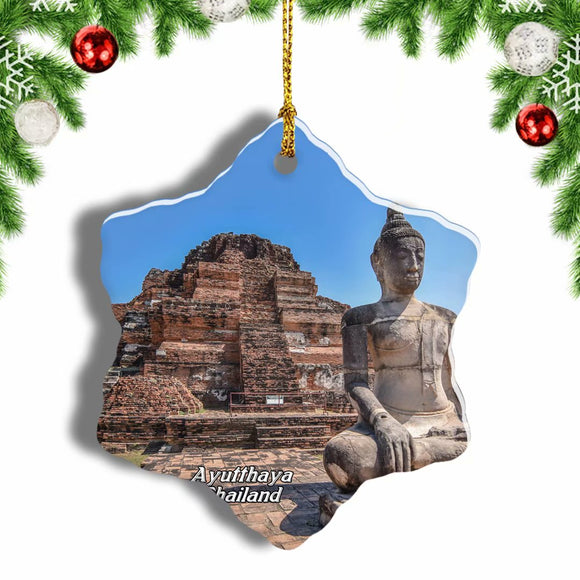 Thailand Ayutthaya Christmas Ornament 3 Inches Snow