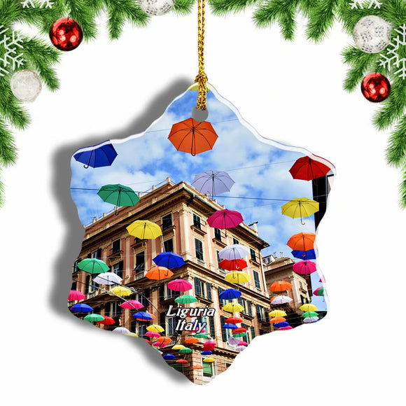 Genoa Liguria Italy Christmas Ornament 3 Inches Snow