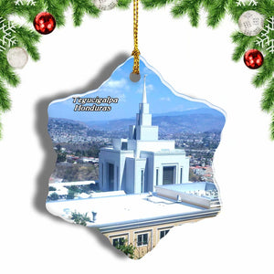 Honduras Temple Tegucigalpa Christmas Ornament 3 Inches Snow