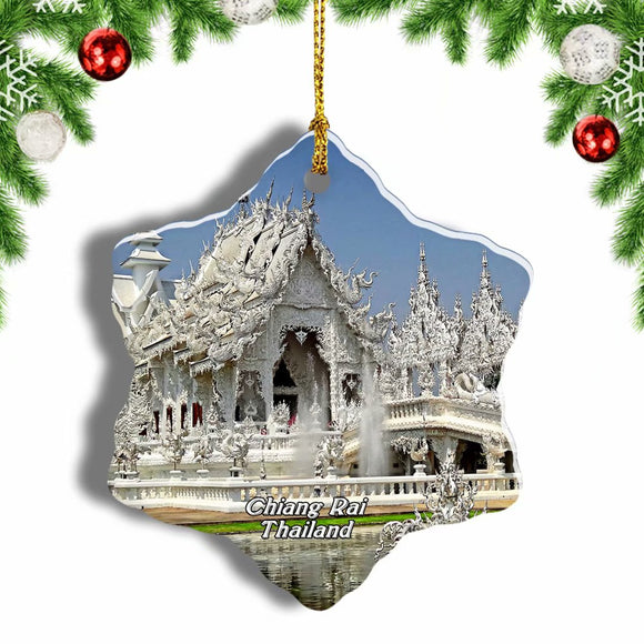 Thailand Wat Rong Khun Chiang Rai Christmas Ornament 3 Inches Snow