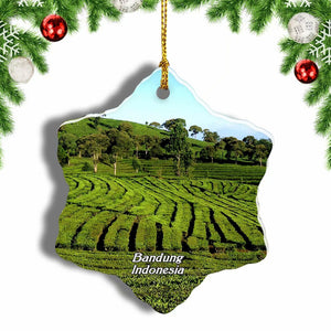 Indonesia Bandung Christmas Ornament 3 Inches Snow