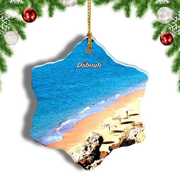 Djibouti Christmas Ornament 3 Inches Snow