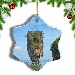 Thailand Phang Nga Bay Phuket Christmas Ornament 3 Inches Snow