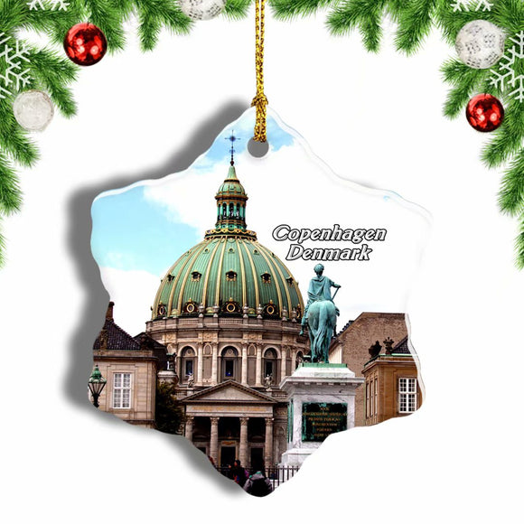 Denmark Amalienborg Copenhagen Christmas Ornament 3 Inches Snow