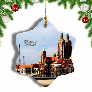 Poland Old Town Wroclaw Christmas Ornament 3 Inches Snow