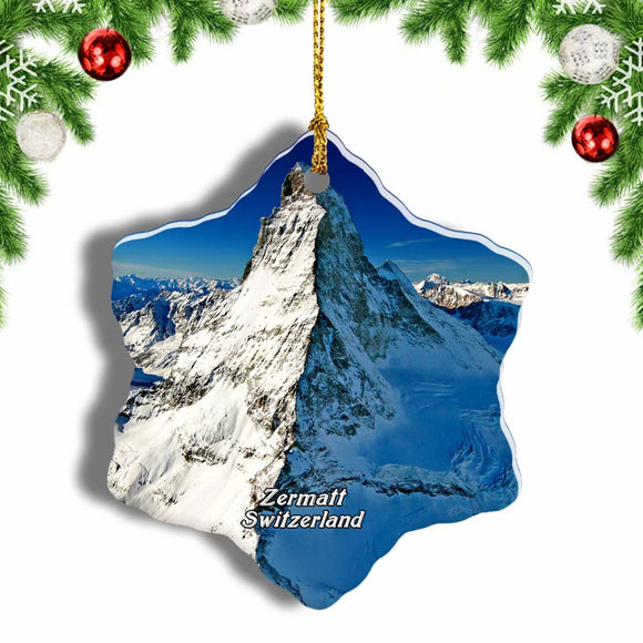 Switzerland Matterhorn Zermatt Christmas Ornament 3 Inches Snow