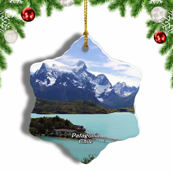 Torres Del Paine National Park Patagonia Chile Christmas Ornament 3 Inches Snow