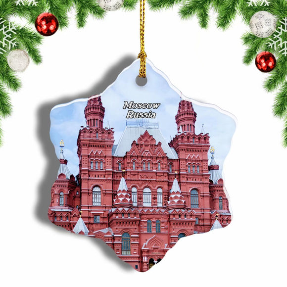 Russia Red Square Moscow Christmas Ornament 3 Inches Snow