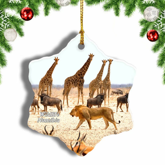 Namibia Wildlife Christmas Ornament 3 Inches Snow