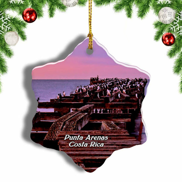 Costa Rica Punta Arenas Christmas Ornament 3 Inches Snow