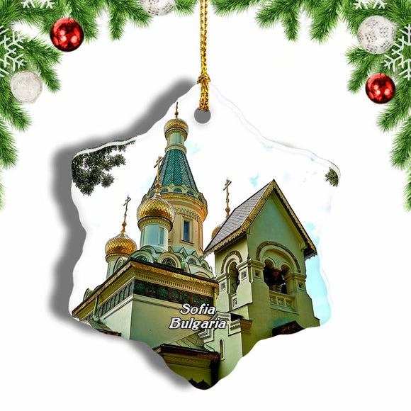 St. Nicholas Russia Church Sofia Bulgaria Christmas Ornament 3 Inches Snow