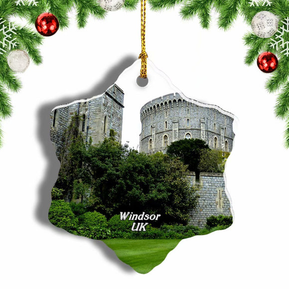 UK England Windsor Castle Christmas Ornament 3 Inches Snow