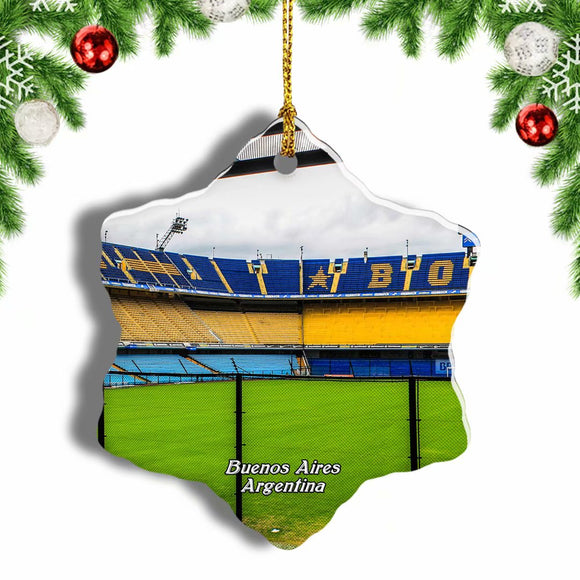 Estadio Alberto J. Armando Buenos Aires Argentina Christmas Ornament 3 Inches Snow