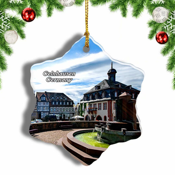 Germany Gelnhausen Hesse Christmas Ornament 3 Inches Snow