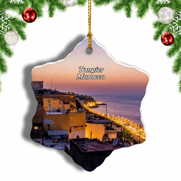 Morocco Medina of Tangier Christmas Ornament 3 Inches Snow