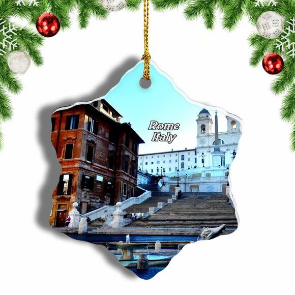 Italy Spanish Steps Christmas Ornament 3 Inches Snow