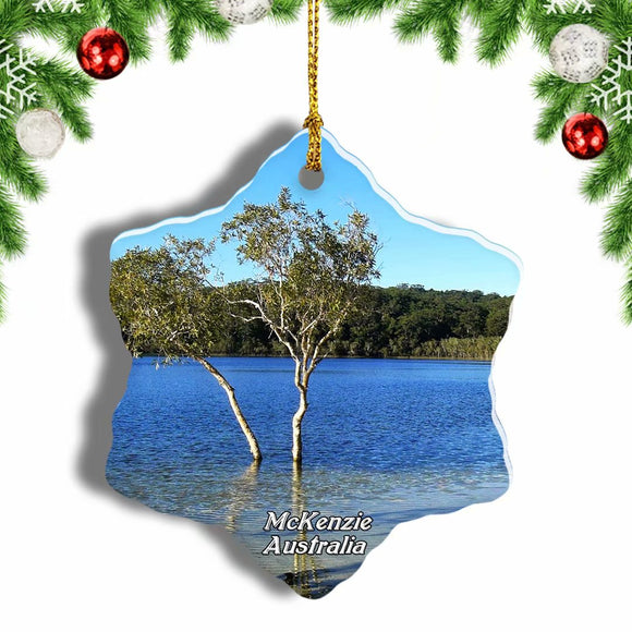 Australia Fraser Island Lake McKenzie Christmas Ornament 3 Inches Snow