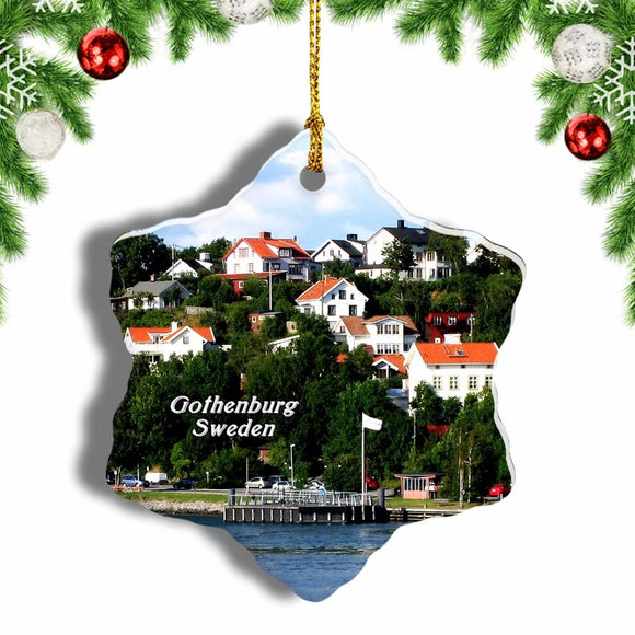 Sweden Southern Goteborg Archipelago Gothenburg Christmas Ornament 3 Inches Snow