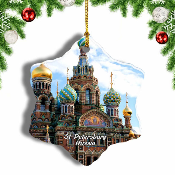 Russia Savior on the Spilled Blood St. Petersburg Christmas Ornament 3 Inches Snow