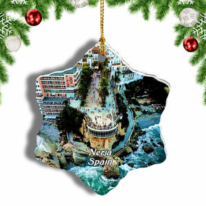 Spain Nerja Christmas Ornament 3 Inches Snow