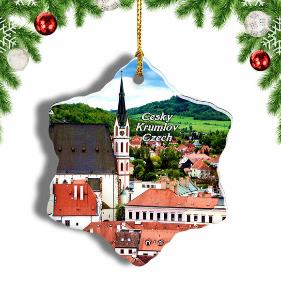 Czech Church of St.Vitus Cesky Krumlov Christmas Ornament 3 Inches Snow