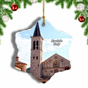 Italy Cathedral Spoleto Christmas Ornament 3 Inches Snow