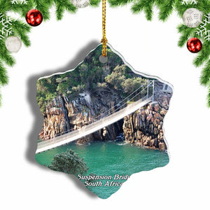 South Africa Suspension Bridge Christmas Ornament 3 Inches Snow