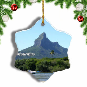 Mauritius Moutain Christmas Ornament 3 Inches Snow