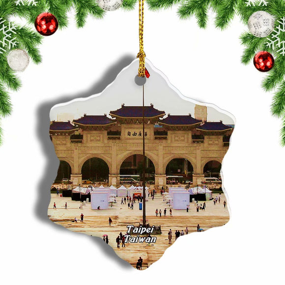 Taiwan Sun Yat-sen Memorial Hall Taipei Christmas Ornament 3 Inches Snow