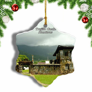 Honduras Trujillo Castle Christmas Ornament 3 Inches Snow