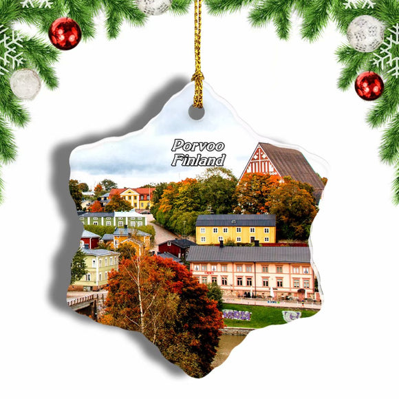 Finland Porvoo Christmas Ornament 3 Inches Snow