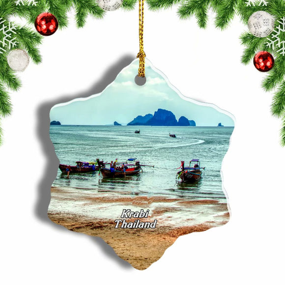 Thailand PhraNang Cave Beach Christmas Ornament 3 Inches Snow