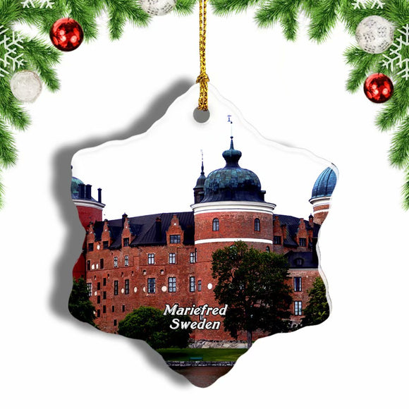 Sweden Gripsholm Castle Mariefred Christmas Ornament 3 Inches Snow