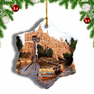 Australia Warner Bros. Movie World Gold Coast Christmas Ornament 3 Inches Snow