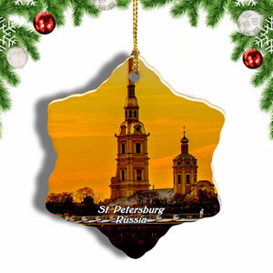 Russia St. Petersburg Fortress St. Petersburg Christmas Ornament 3 Inches Snow