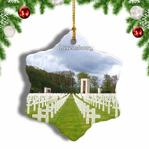 Luxembourg American Cemetery Memorial Christmas Ornament 3 Inches Snow