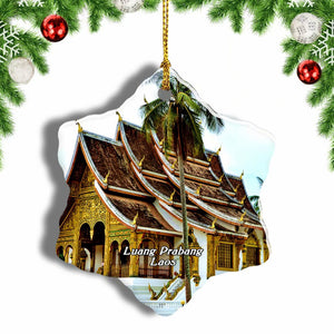 Royal Palace Museum Luang Prabang Laos Christmas Ornament 3 Inches Snow